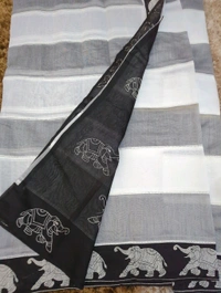 Chanderi Embroidery  - Black
