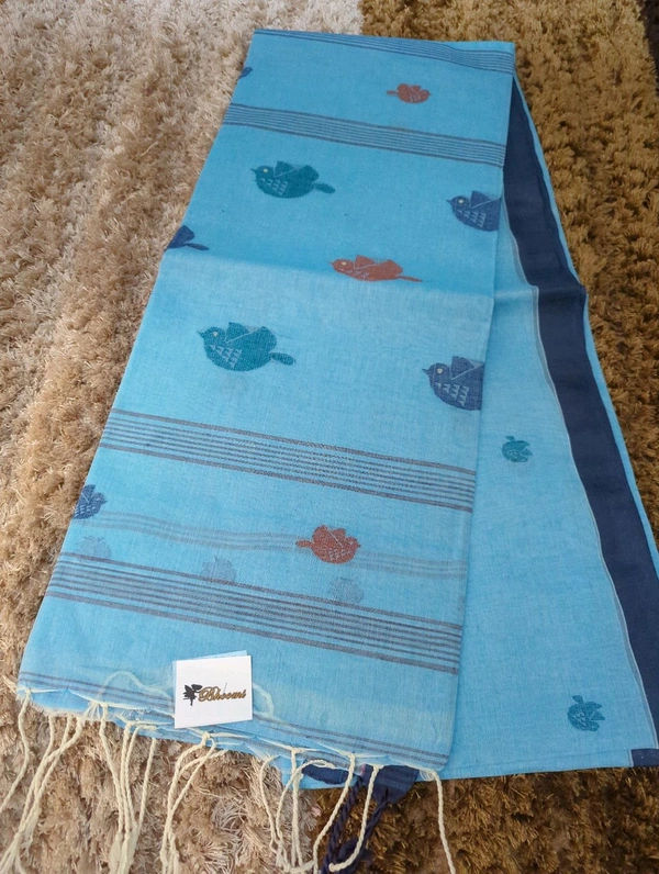 Pure Bengal Cotton  - sky blue