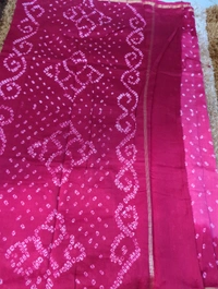 Pure Chanderi Bandhej  - Blush Pink