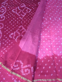 Pure Chanderi Bandhej  - Blush Pink