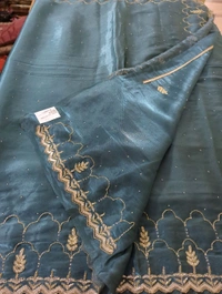 Designer Work Saree - Teal