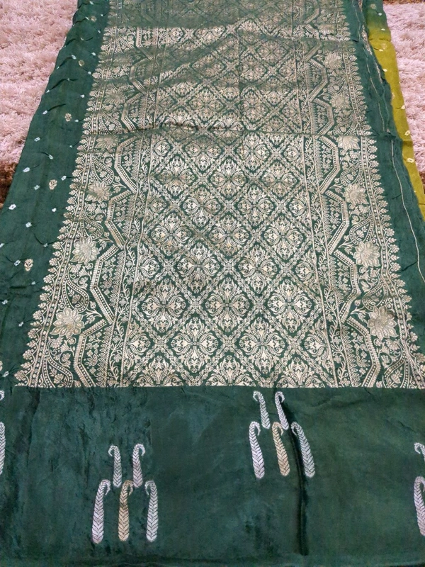 Tusser  Mango With Mushru Boardes  - pink