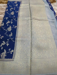 Pure Mushru Weaving  - Navy Blue