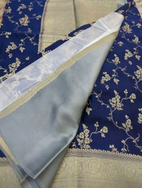 Pure Mushru Weaving  - Navy Blue