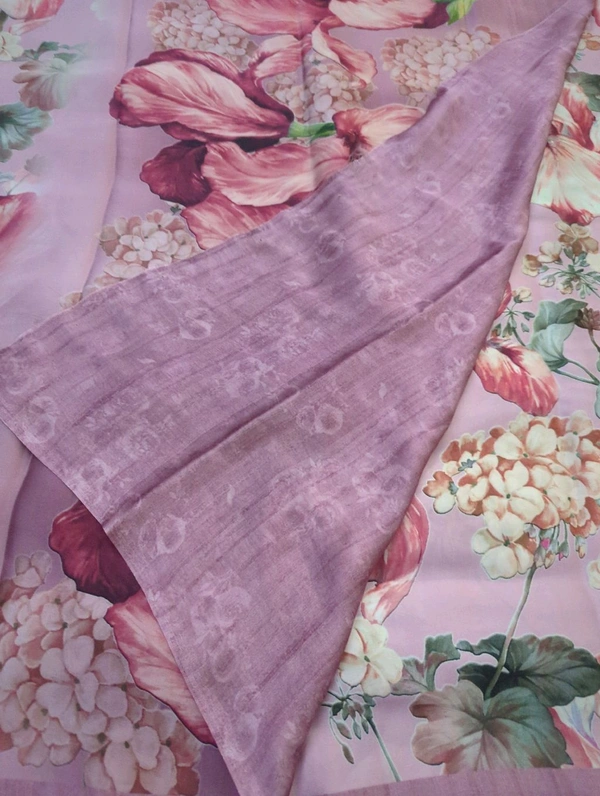 Pure Model Silk With Block - Pink Lace