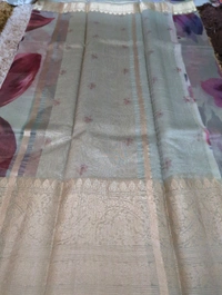 Pure Handloom Kora Digital  - Tasman