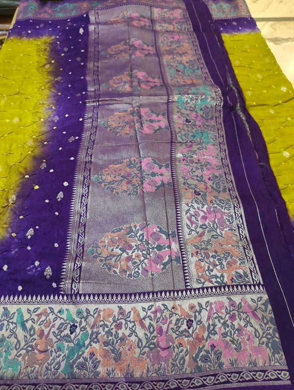 Pure Mango Tusser Paithani  - Rio Grande