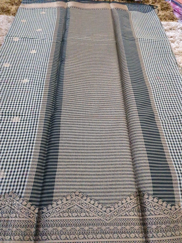 Soft Chanderi Weaving  - Black