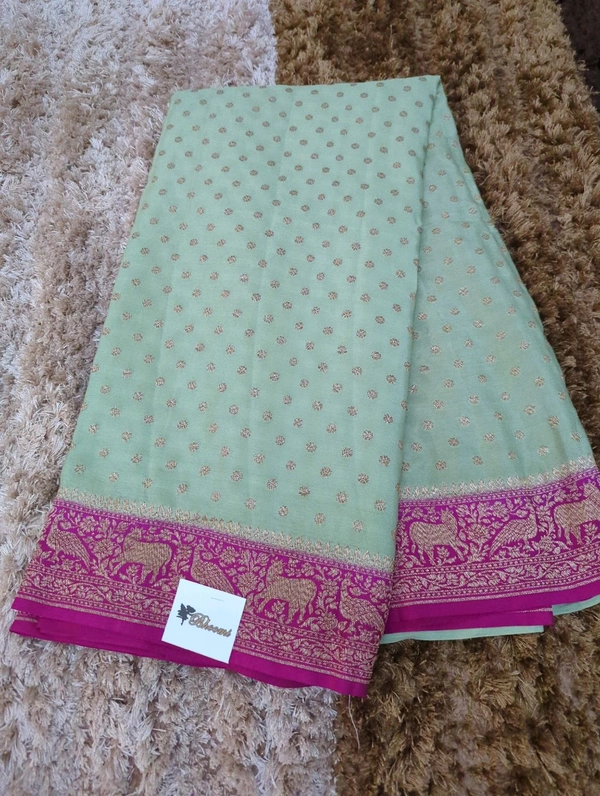 Pure Handloom Crepe Allover  - Pumice
