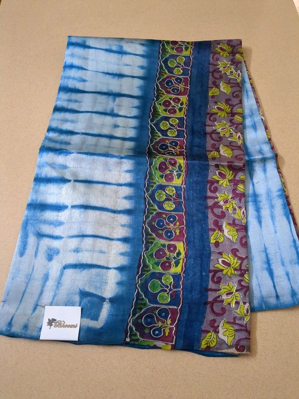 Pure Tusser Mango Designer - Blue