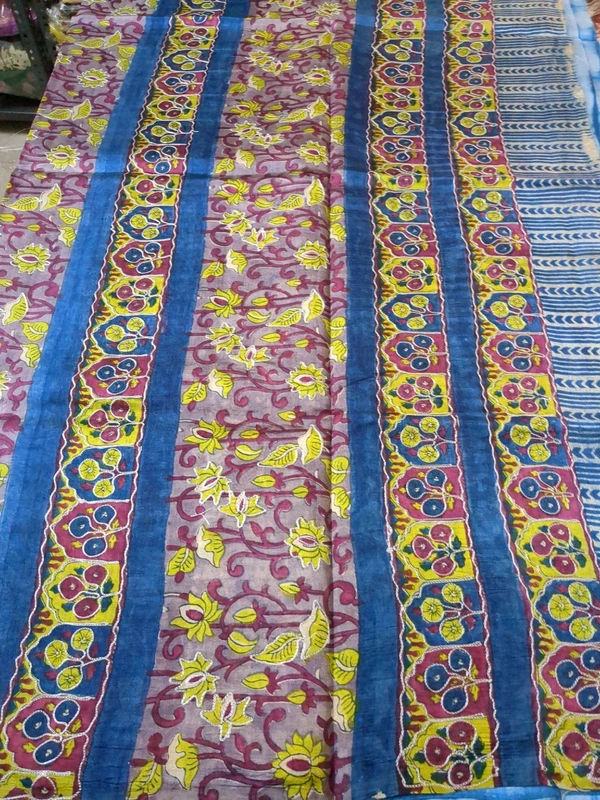 Pure Tusser Mango Designer - Blue