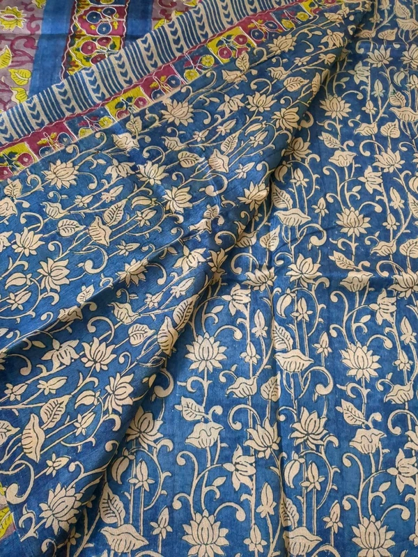 Pure Tusser Mango Designer - Blue