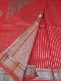 Pure Handloom Chanderi  - Red