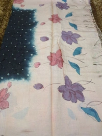 Pure Handloom Tissue Bandhej  - Black