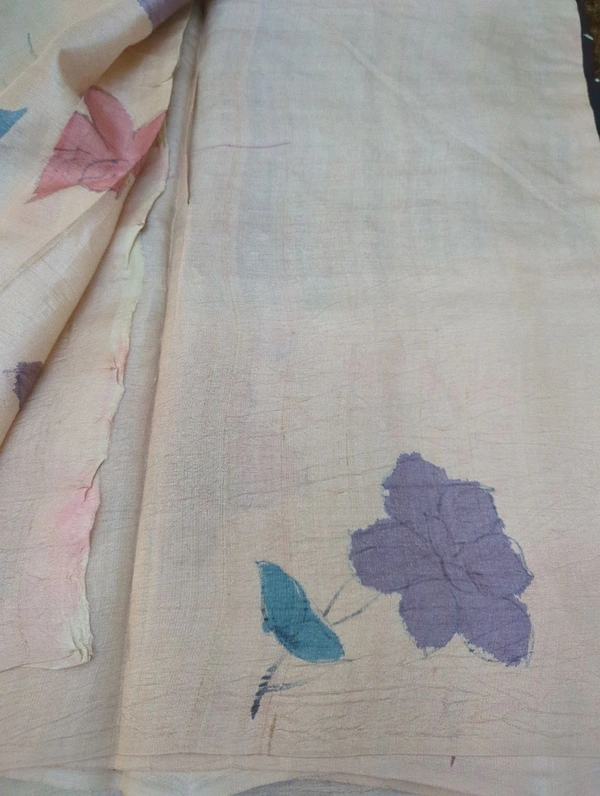 Pure Handloom Tissue Bandhej  - Black
