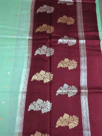Pure Handloom Raw Mango  - green