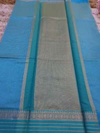 Soft Chanderi Weaving  - Eastern Blue