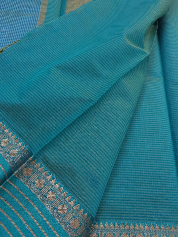 Soft Chanderi Weaving  - Eastern Blue
