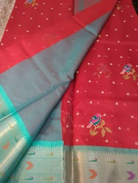 Kota With Embroidery  - Red