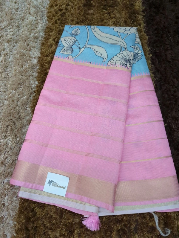 Silk Kota Designer  - Pink Lace