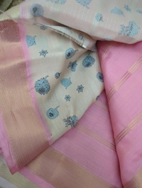 Silk Kota Designer  - Pink Lace