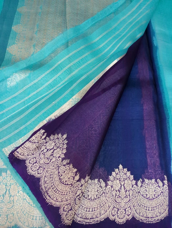 Pure Handloom Organza Designer  - Pelorous