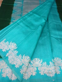 Pure Handloom Raw Mango  - dark green