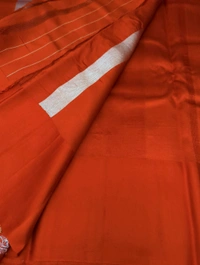 Pure Handloom Raw Mango  - orange