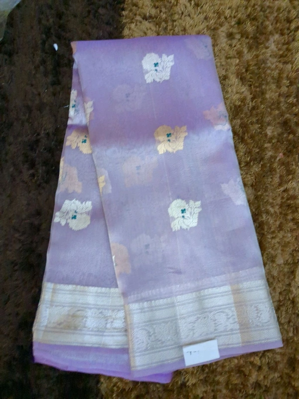 Pure Handloom Tissue Designer  - Mauve