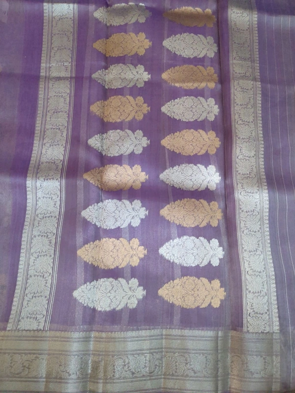 Pure Handloom Tissue Designer  - Mauve