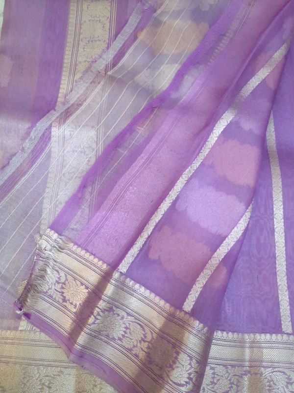 Pure Handloom Tissue Designer  - Mauve