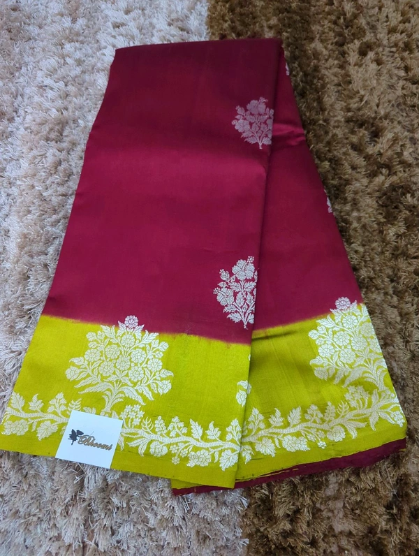 Pure Handloom Raw Mango  - Maroon