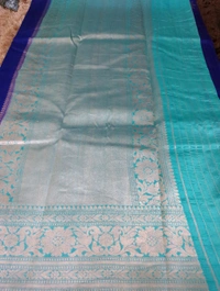 Pure Handloom Raw Mango  - Dark Blue