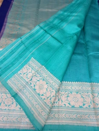 Pure Handloom Raw Mango  - Dark Blue