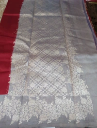 Pure Handloom Raw Mango  - Maroon