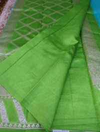 Pure Handloom Raw Mango  - sky blue