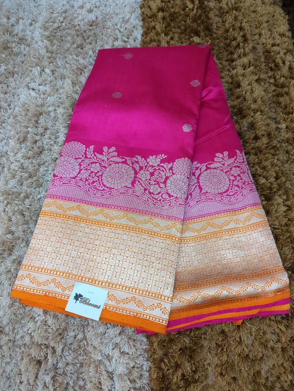 Pure Handloom Raw Mango  - pink