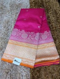 Pure Handloom Raw Mango  - pink
