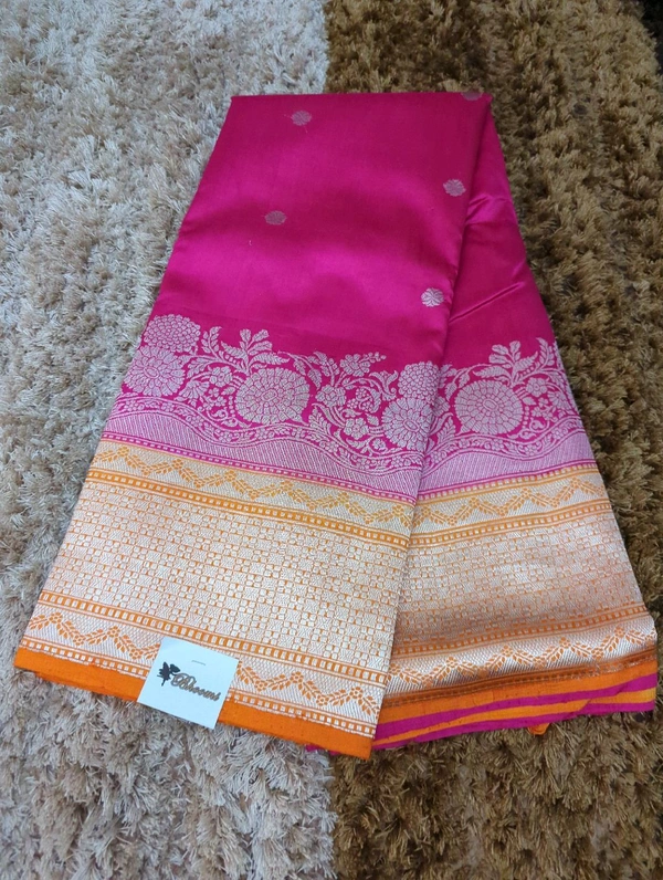 Pure Handloom Raw Mango  - pink