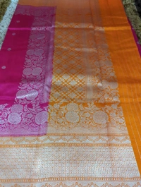 Pure Handloom Raw Mango  - pink