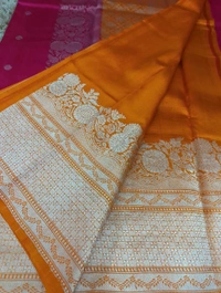 Pure Handloom Raw Mango  - pink