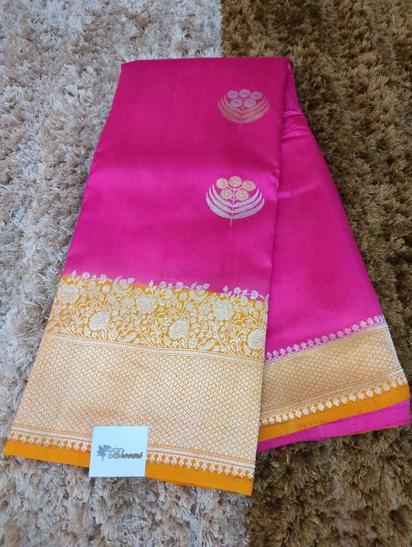 Pure Handloom Raw Mango  - pink