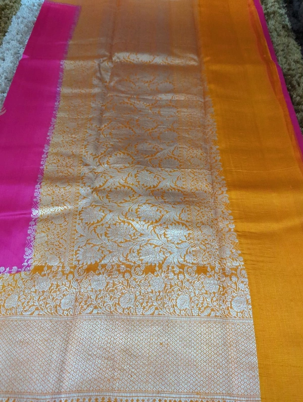 Pure Handloom Raw Mango  - pink