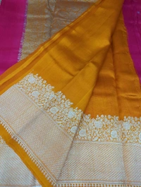 Pure Handloom Raw Mango  - pink