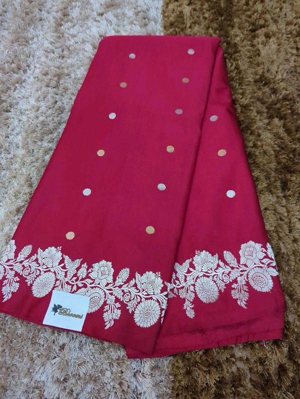 Pure Handloom Mushru  - pink