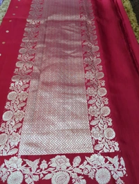 Pure Handloom Mushru  - pink