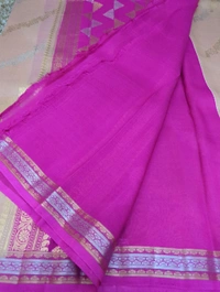 Pure Handloom Silk By Organza Designer  - Pink