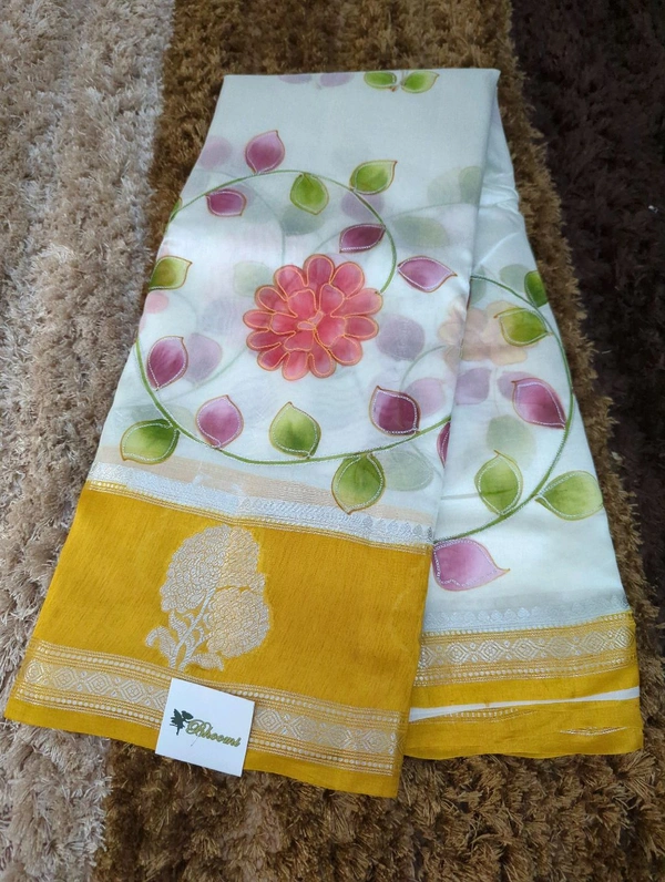 Pure Mango Organza Designer  - Gold