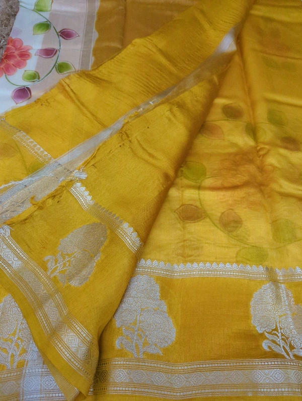 Pure Mango Organza Designer  - Gold