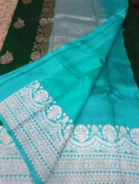 Pure Handloom Raw Mango  - dark green